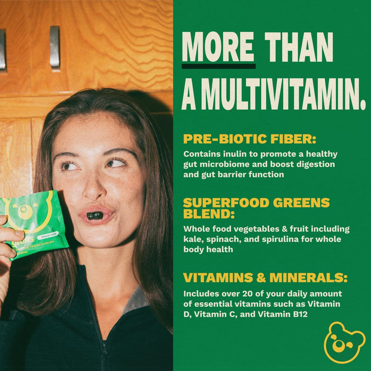 Grüns Adult Sugar-Free Greens Gummies, 28ct