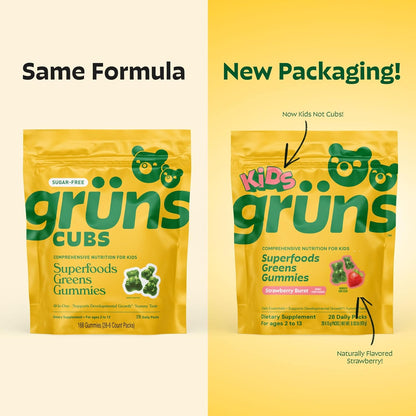 Grüns Kids Superfood Greens Gummies, 28ct