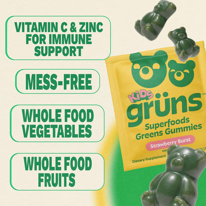Grüns Kids Superfood Greens Gummies, 28ct