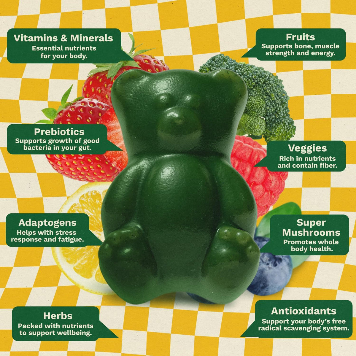 Grüns Kids Superfood Greens Gummies, 28ct