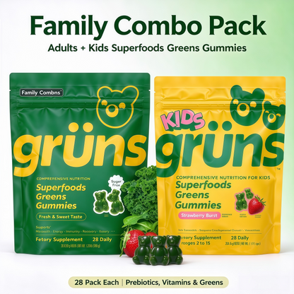 Grüns Family Bundle - Adult & Kids Greens Gummies